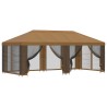 Gazebo avec murs latéraux 6 x 3 m Beige Polyester et Acier 190 614325614325