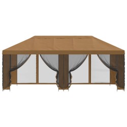 Gazebo avec murs latéraux 6 x 3 m Beige Polyester et Acier 190 614325614325