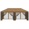Gazebo avec murs latéraux 6 x 3 m Beige Polyester et Acier 190 614325614325