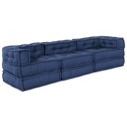 Unité de canapé modulaire 3 pcs Indigo Tissu 614330614330
