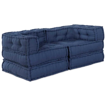 Unité de canapé modulaire 2 pcs Indigo 140 x 70 x 56 cm Tissu 614331614331