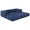 Unité de canapé modulaire 2 pcs Indigo 140 x 70 x 56 cm Tissu 614331614331