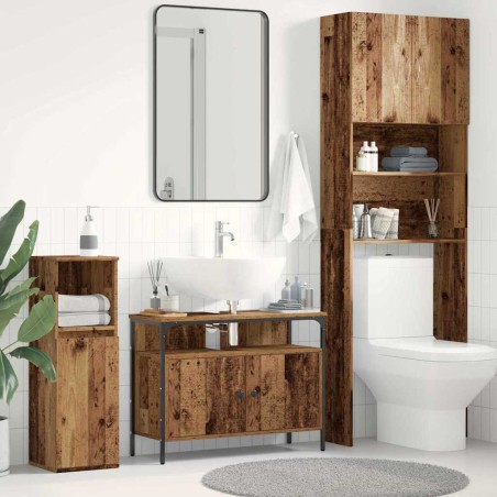 Meuble de Lavabo de Salle de Bain Bois ancien 80 x 30 x 60 cm 614335614335