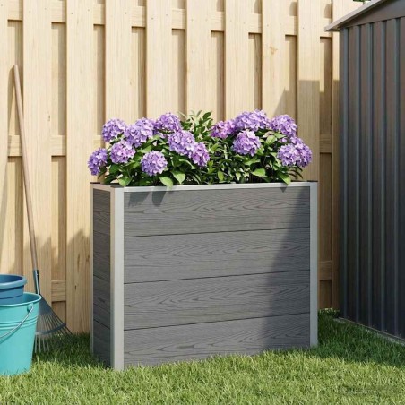 Jardinière surélevée Gris 100 x 30 x 82 cm WPC et Aluminium 614341614341