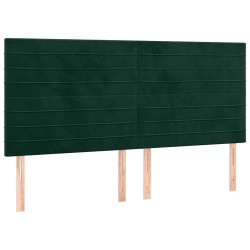 Tête de lit Vert foncé 200x5x118/128 cm Velours 614345614345