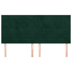Tête de lit Vert foncé 200x5x118/128 cm Velours 614345614345
