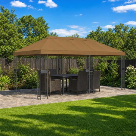 Housse de canopée de gazebo 6 x 3 m Taupe Polyester 190 614353614353