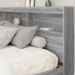 Tête de lit de rangement Gris Sonoma 180 cm Bois d'ingénierie 614359614359