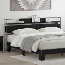 Tête de lit de rangement Chêne noir Bois d'ingénierie 614363614363