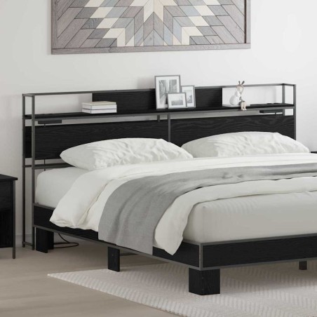 Tête de lit de rangement Chêne noir Bois d'ingénierie 614363614363