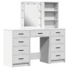 Table de Toilette avec tiroir 3 pcs Blanc Bois d'ingénierie 614367614367
