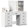 Table de Toilette avec tiroir 3 pcs Blanc Bois d'ingénierie 614367614367