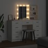 Table de Toilette avec tiroir 3 pcs Blanc Bois d'ingénierie 614367614367