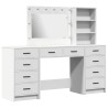 Table de Toilette avec tiroir 3 pcs Blanc Bois d'ingénierie 614368614368