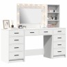 Table de Toilette avec tiroir 3 pcs Blanc Bois d'ingénierie 614368614368