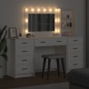 Table de Toilette avec tiroir 3 pcs Blanc Bois d'ingénierie 614368614368
