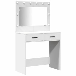 Table de Toilette avec tiroir 3 pcs Blanc Bois d'ingénierie 614368614368