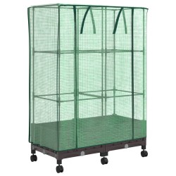 Jardinière de jardin avec couverture de serre et roues 2 pc PP 614375614375