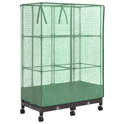Jardinière de jardin avec couverture de serre et roues 2 pc PP 614375614375