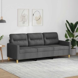 Canapé à 3 places Gris foncé 180 cm Tissu 614378614378