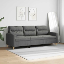 Canapé à 3 places Gris foncé 180 cm Tissu 614378614378