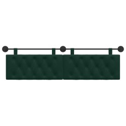 Tête de lit suspendue Avec lumière LED Vert foncé Velours 614379614379