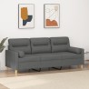 Canapé 3 places avec oreillers gris foncé 180 cm tissu 614380614380
