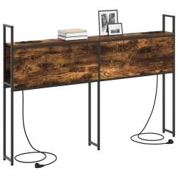 Headboard de Rangement avec Station de Charge Chêne fumé 614389614389