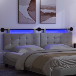 Tête de lit suspendue Avec lumière LED Gris clair Tissu 614404614404