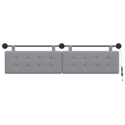 Tête de lit suspendue Avec lumière LED Gris clair Tissu 614404614404