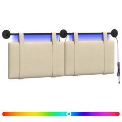Tête de lit suspendue Avec lumière LED Crème Tissu 614407614407