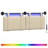 Tête de lit suspendue Avec lumière LED Crème Tissu 614407614407