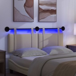 Tête de lit suspendue Avec lumière LED Crème Tissu 614407614407