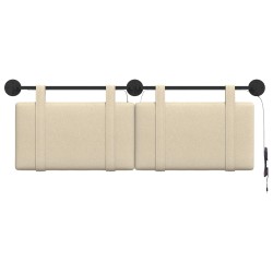 Tête de lit suspendue Avec lumière LED Crème Tissu 614407614407