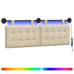 Tête de lit suspendue Avec lumière LED Crème Tissu 614408614408
