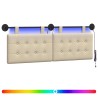 Tête de lit suspendue Avec lumière LED Crème Tissu 614408614408