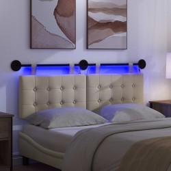 Tête de lit suspendue Avec lumière LED Crème Tissu 614408614408