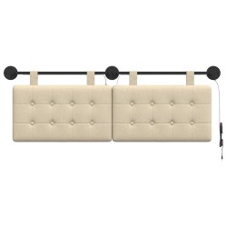Tête de lit suspendue Avec lumière LED Crème Tissu 614408614408