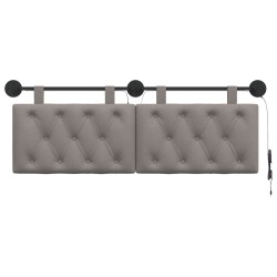 Tête de lit suspendue Avec lumière LED Taupe Tissu 614409614409