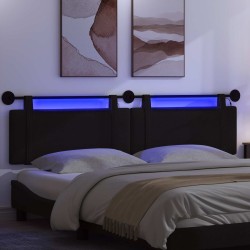 Tête de lit suspendue Avec lumière LED Noir Tissu 614410614410