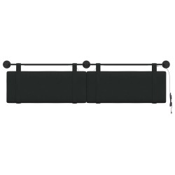 Tête de lit suspendue Avec lumière LED Noir Tissu 614410614410