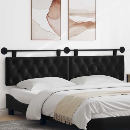 Tête de lit suspendue Avec lumière LED Noir Velours 614415614415