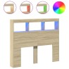 Armoire tête de lit avec LED chêne sonoma 120x17x102 cm 614417614417