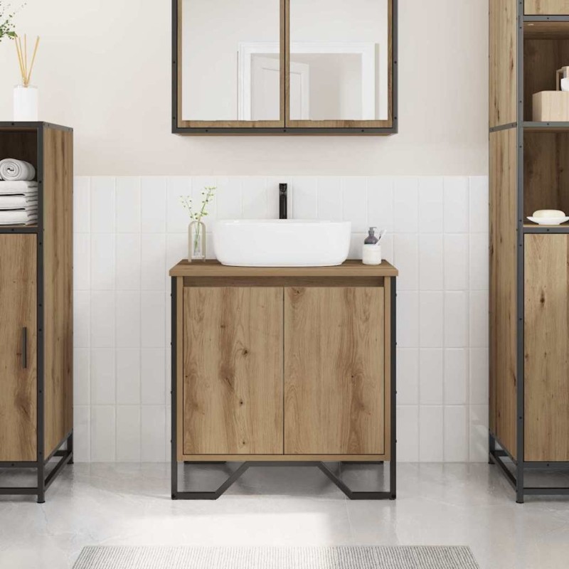 Meuble de Lavabo de Salle de Bain Chêne artisanal 614420614420