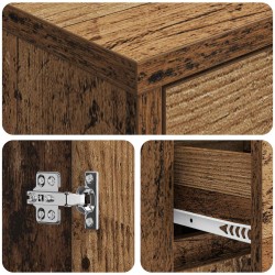 Meuble de lavabo mural Bois ancien 35 x 20 x 81 cm 614421614421