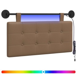 Tête de lit suspendue Avec lumière LED Cappuccino Simili cuir 614425614425
