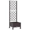 Bac de jardin avec treillis et roues Marron 40 x 40 x 131,5 cm 614426614426