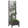 Bac de jardin avec treillis et roues Marron 40 x 40 x 131,5 cm 614426614426
