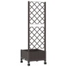 Bac de jardin avec treillis et roues Marron 40 x 40 x 131,5 cm 614426614426