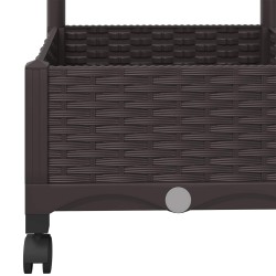 Bac de jardin avec treillis et roues Marron 40 x 40 x 131,5 cm 614426614426